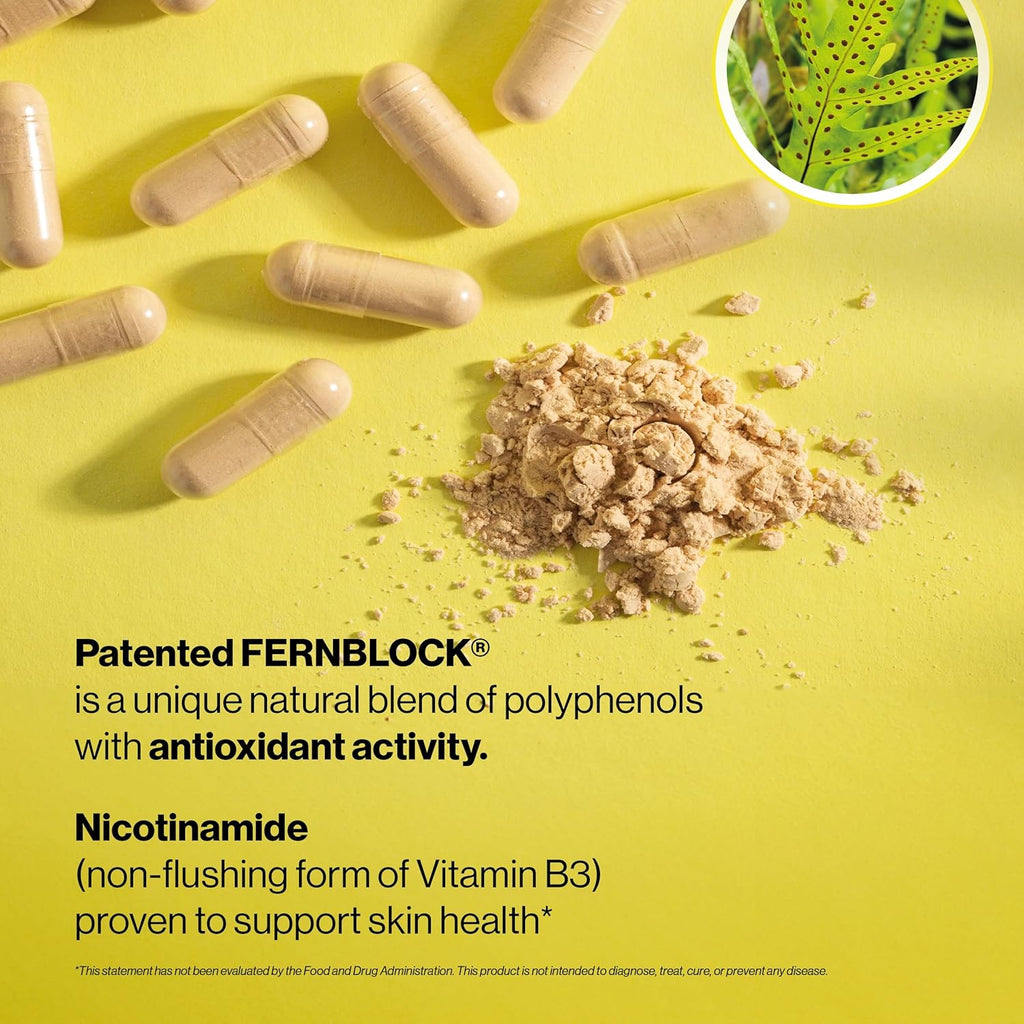 Heliocare Advanced Niacin B3: Fernblock PLE 240mg + Niacina 500mg - 120 Cápsulas Veganas