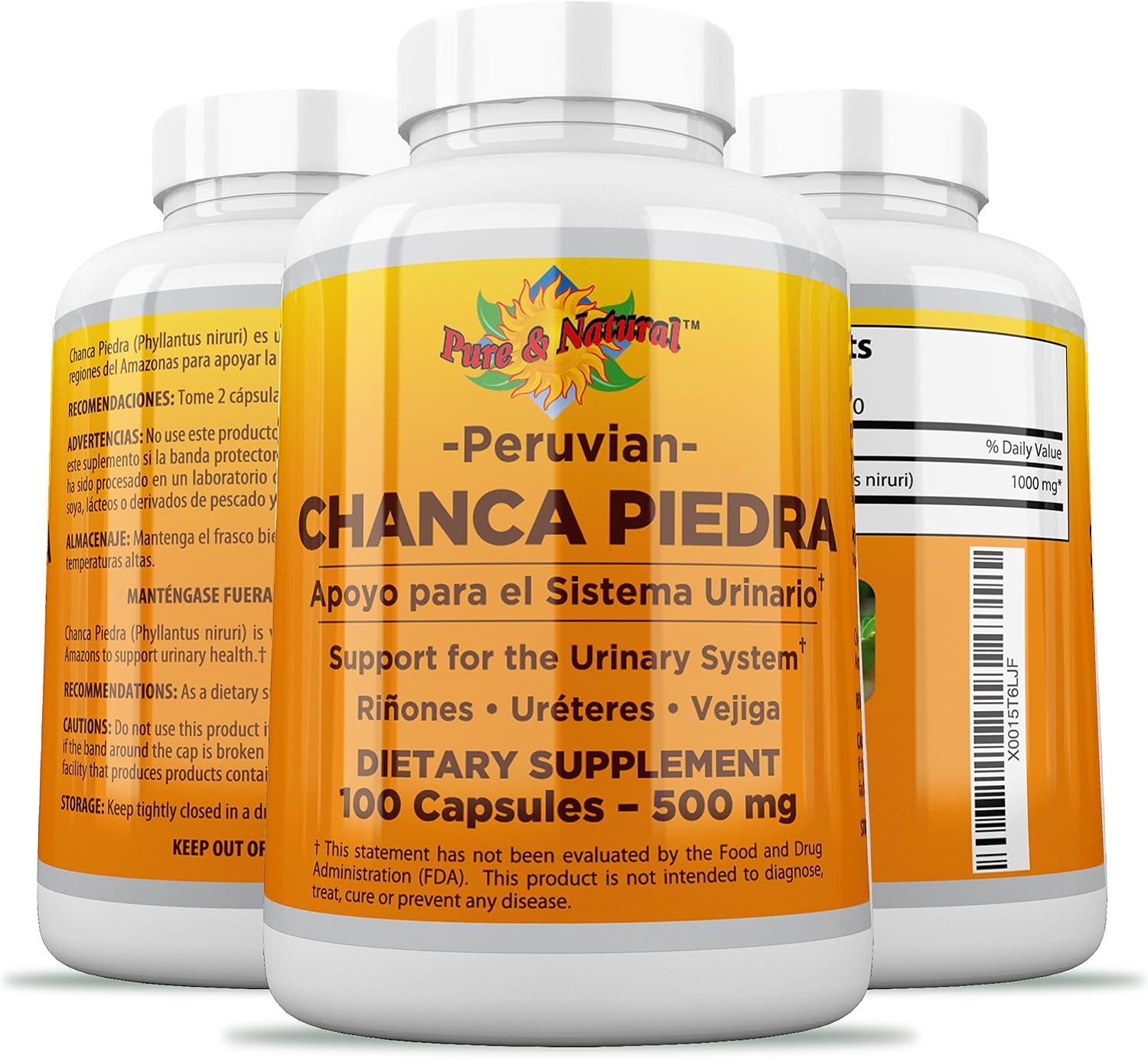 Chanca Piedra 500 mg, 100 Cápsulas - Suplemento Herbal Peruano