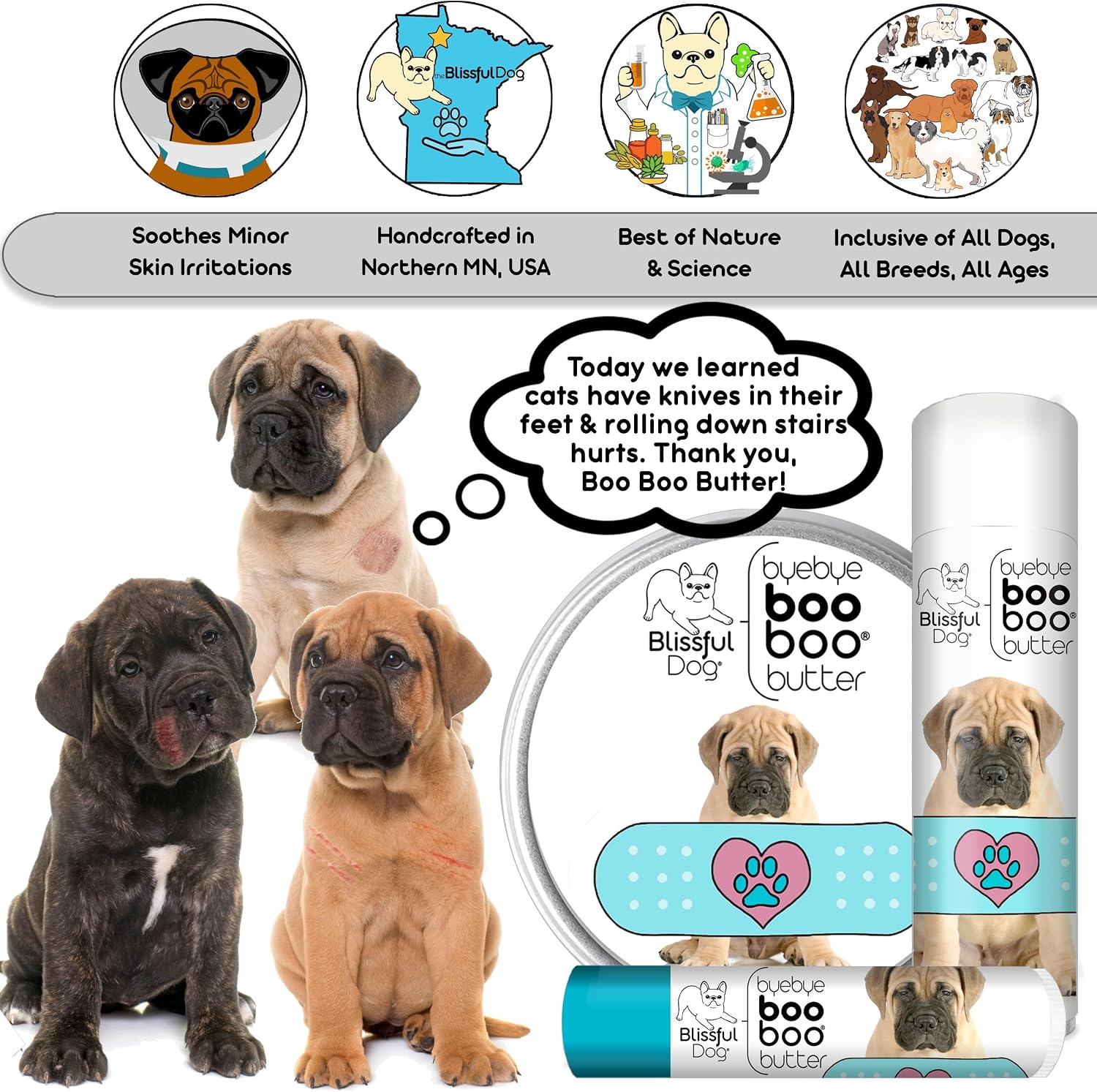 The Blissful Dog 4 oz TIN Bullmastiff Booboo Butter