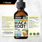 BIO KRAUTER® Maca Root for Women and Men - Vegan Maca Root Liquid Drops 680 mg for Drive & Active Lifestyle Support - 2 Fl.Oz., 28-Day Supply, Non-GMO, Alcohol & Sugar Free Herbal Supplements