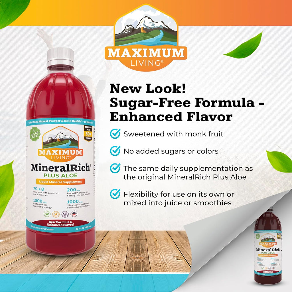 Maximum Living MineralRich Minerales Líquidos con Aloe - 32 oz