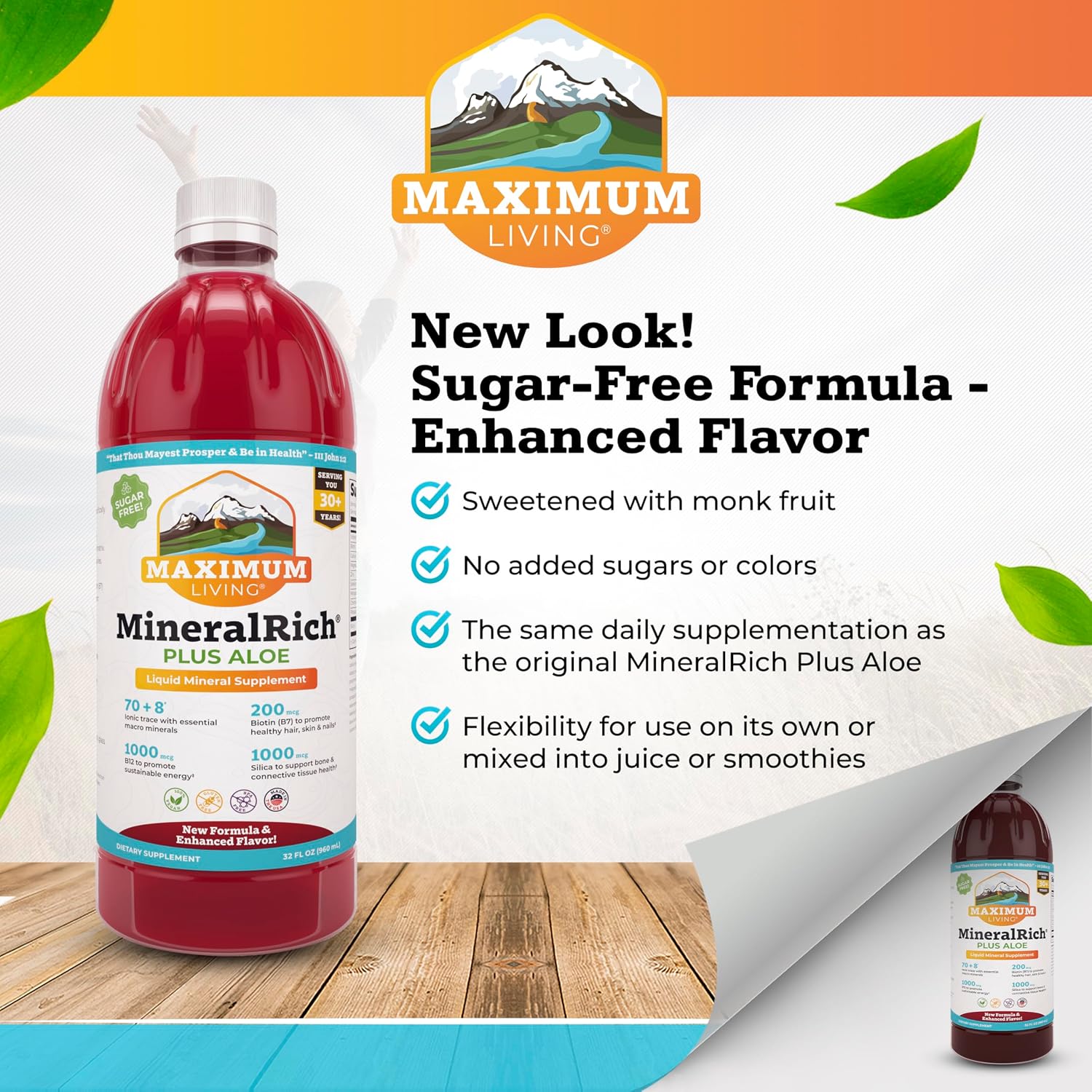 Maximum Living MineralRich Minerales Líquidos con Aloe - 32 oz