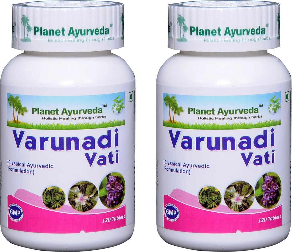 Planet Ayurveda Varunadi Vati, Comprimidos Herbales, 100% Natural y Puro - 2 Frascos (120 comprimidos cada uno)