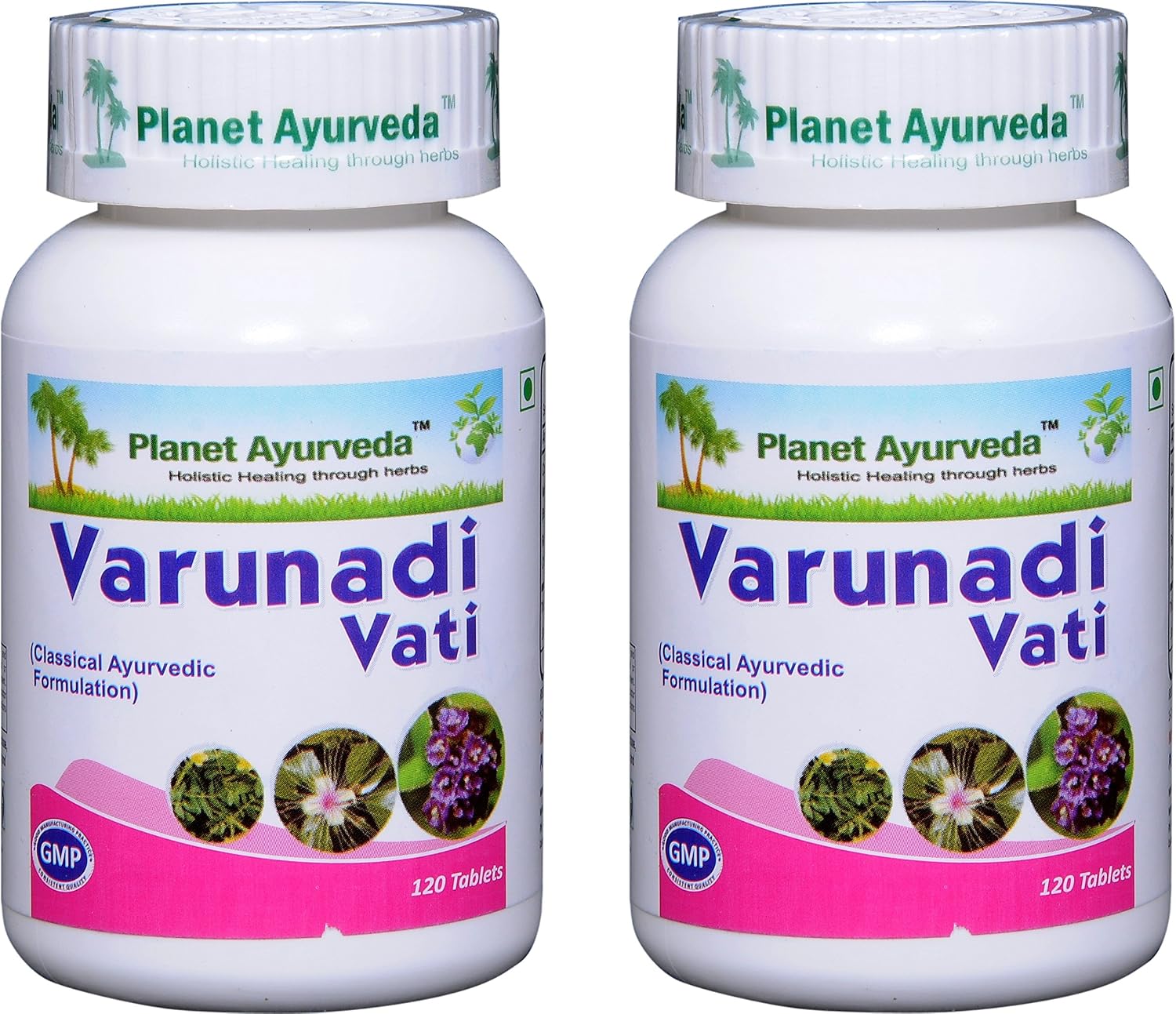 Planet Ayurveda Varunadi Vati, Comprimidos Herbales, 100% Natural y Puro - 2 Frascos (120 comprimidos cada uno)