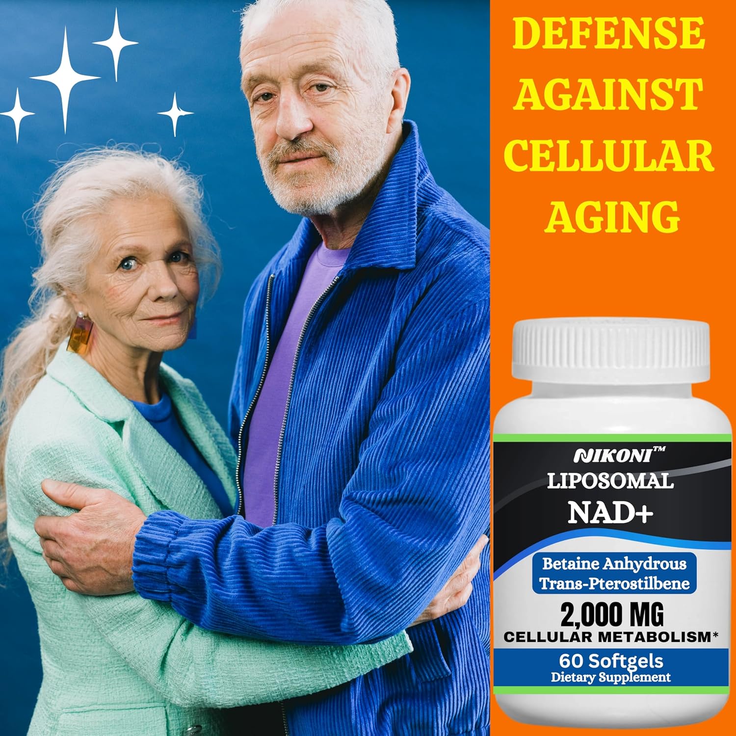 Nikoni Liposomal NAD+ 2000 mg con TMG y Pterostilbeno - 60 Cápsulas Blandas