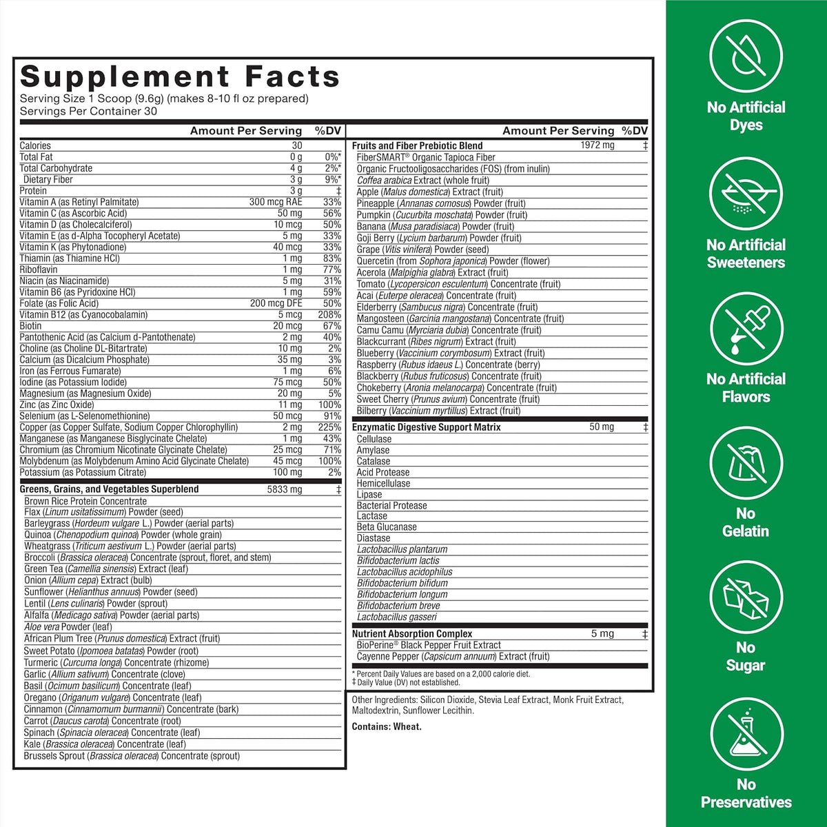 Force Factor Smarter Greens Daily Wellness Powder 2 Pack - Sin Sabor – Image 6