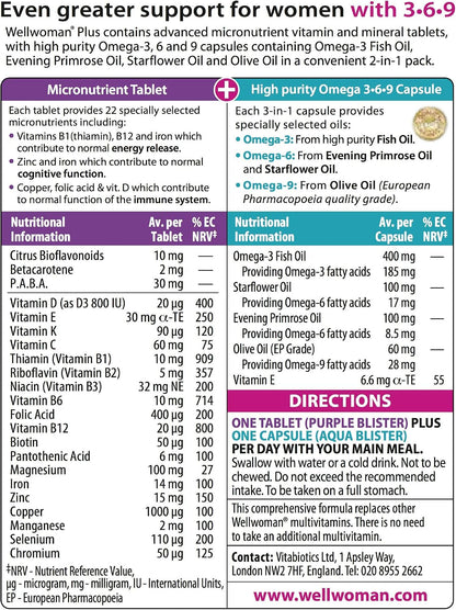 Vitabiotics Wellwoman Plus 56 Unidades – Energía y vitalidad: Las vitaminas del grupo B, como B1 y B12, – Image 4