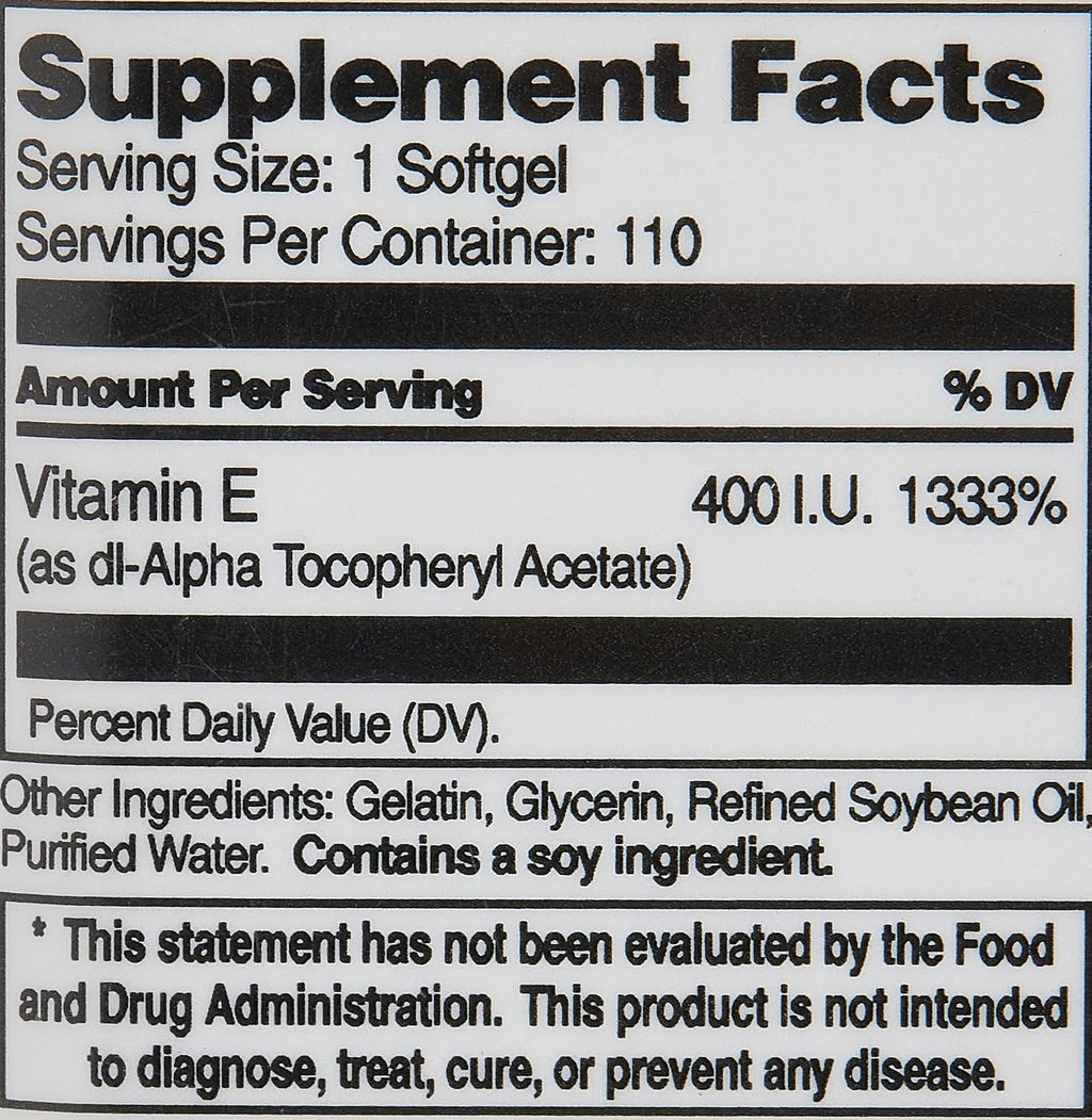 Vitamin E 400 IU Softgels, 110 Count