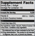 Vitamin E 400 IU Softgels, 110 Count