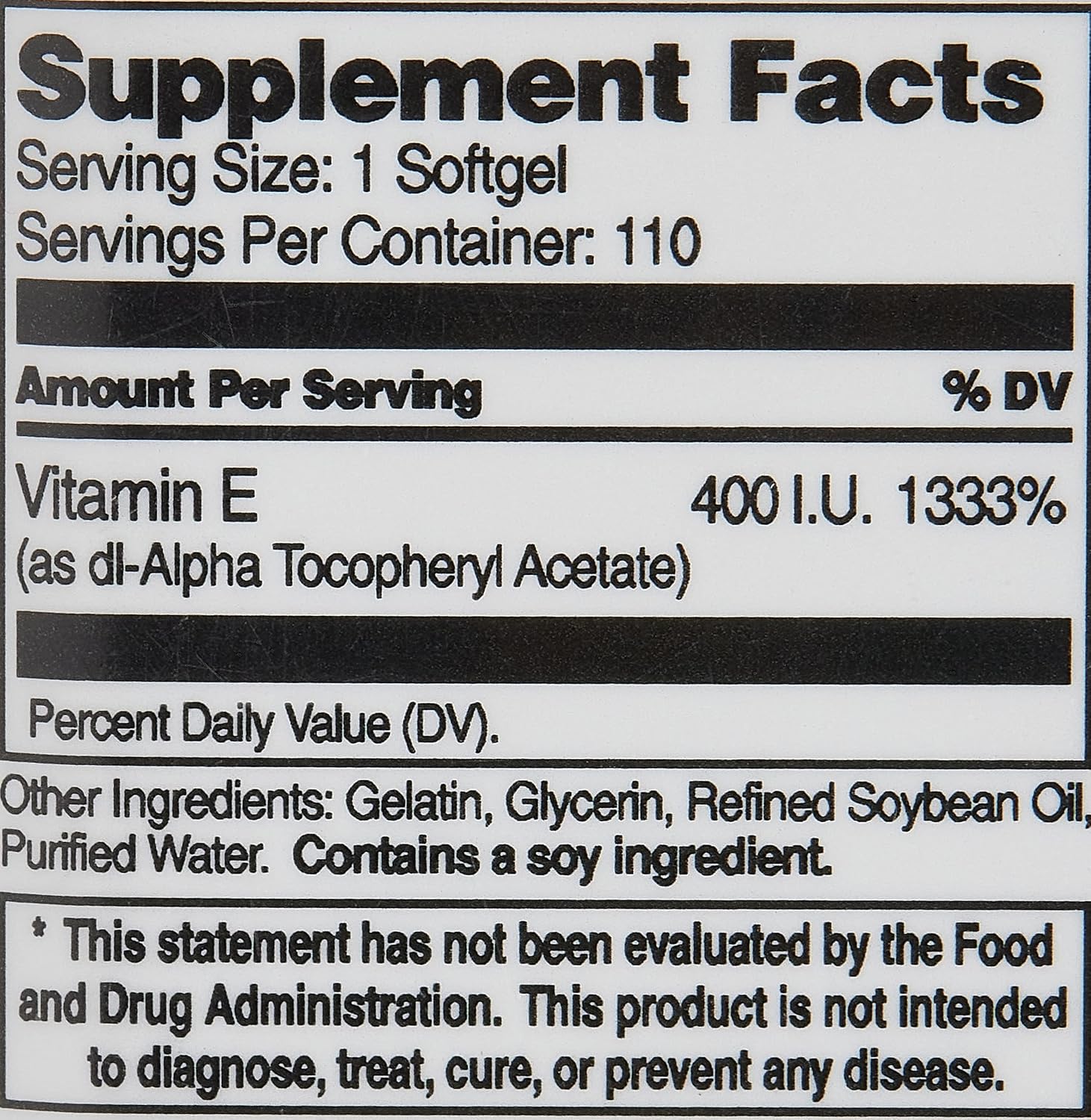 Vitamin E 400 IU Softgels, 110 Count
