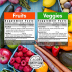 Country Farms Suplemento de Frutas y Verduras, 180 Cápsulas de Fruta y 180 de Verdura, Superalimentos Verdes y Rojos, Antioxidantes, 60 Dosis