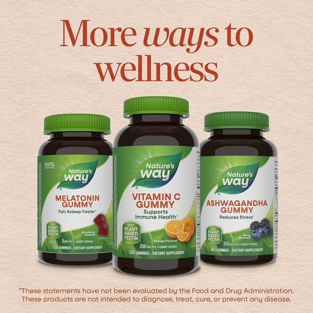 Nature's Way Gomitas de Vitamina C, 250 mg, Sabor Naranja, 120 unidades