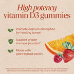 Nature's Way Vitamina D3 Gummies - 2000 IU por dosis (50 mcg) - Sabor a frutas - 120 gomitas