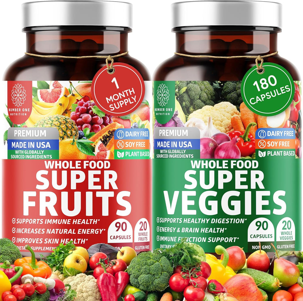N1N Premium Super Fruits & Veggies - 180 Cápsulas - Superalimento de Frutas y Verduras con Aloe Vera