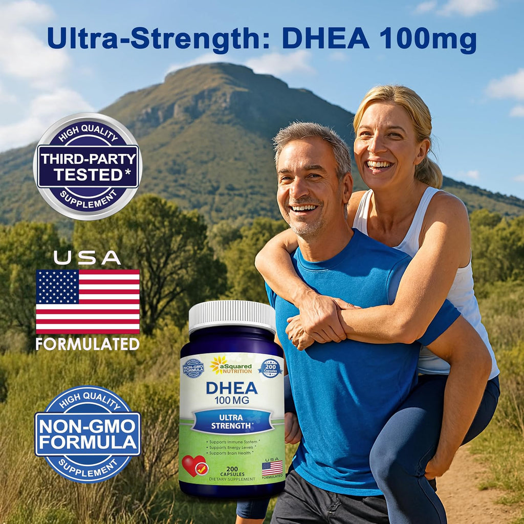 DHEA 100 mg, 200 cápsulas - Suplemento dietético de dehidroepiandrosterona