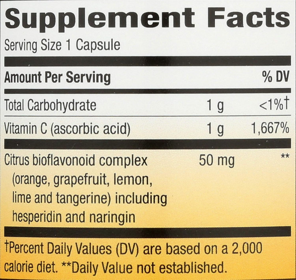 Nature's Way Extra Strength Vitamina C con Bioflavonoides, 1000 mg, 100 Cápsulas Veganas