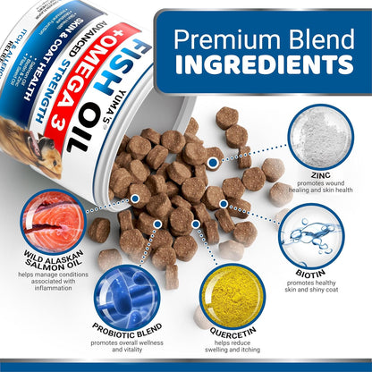 Omega 3 para perros – 170 masticables – Suplemento para piel y pelaje con salmón, EPA y DHA – Sabor pollo – Image 3
