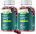 Viteey Biotina Gominolas – 5000 mcg – 120 Gominolas para Cabello, Piel y Uñas