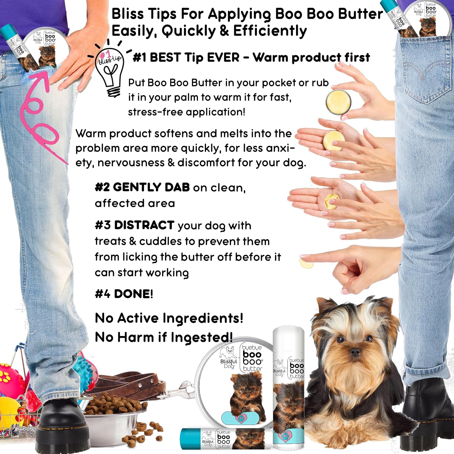 The Blissful Dog Booboo Butter para Yorkshire Terrier – 118 ml (4 oz)