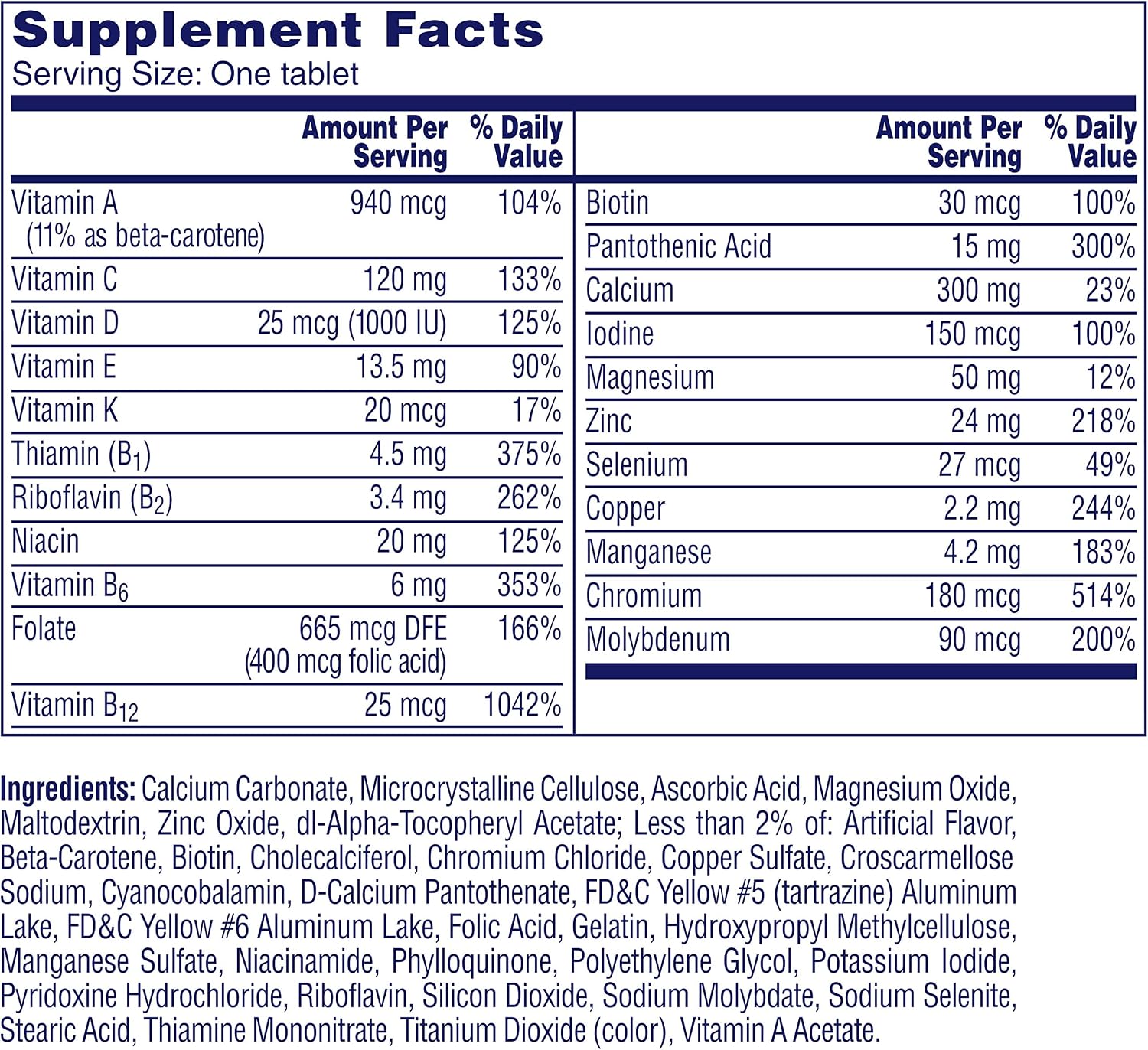 One A Day Mujeres 50+ Multivitamínico, 175 comprimidos