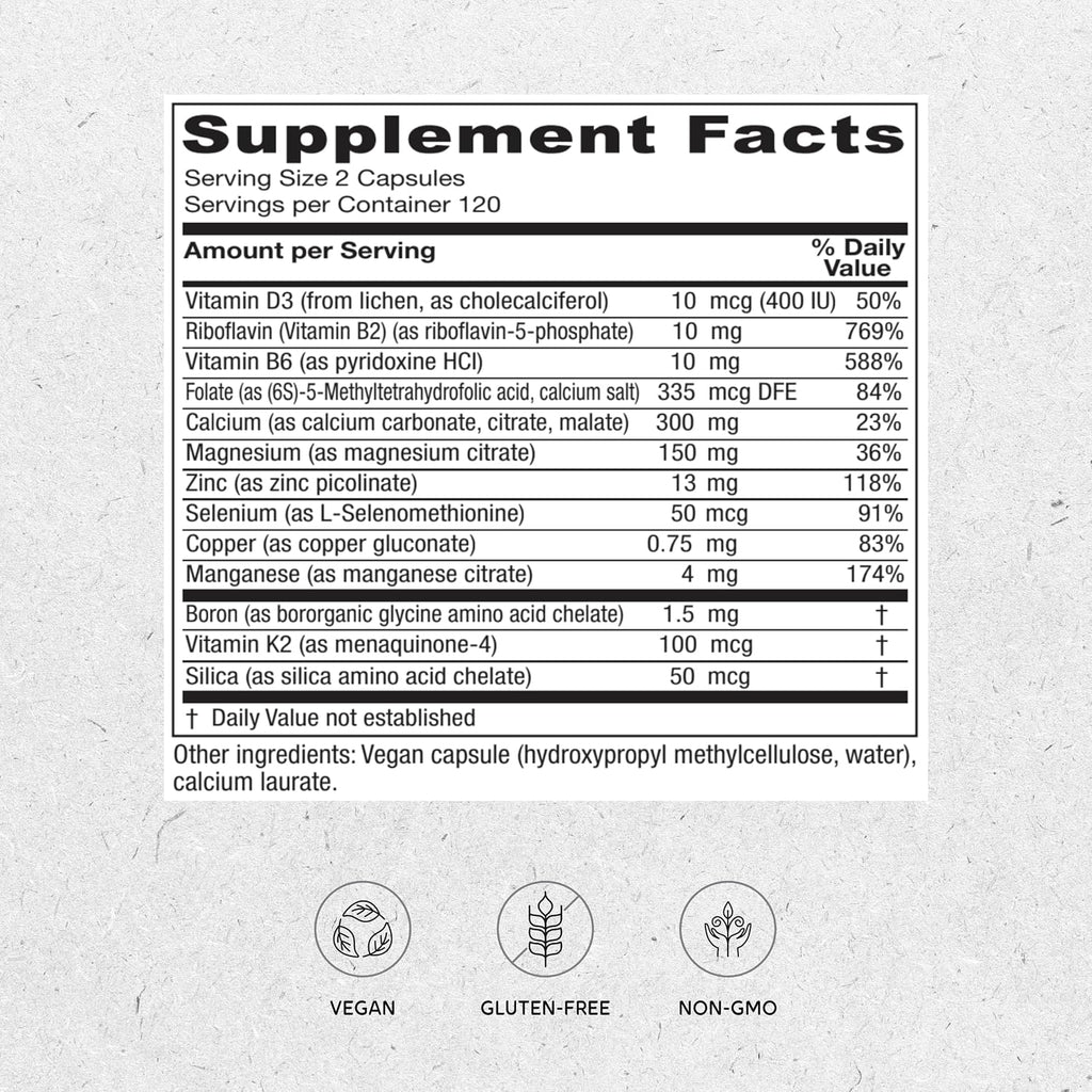 Vitanica OsteoBlend, Bone Support, Vegan, 240 Capsules