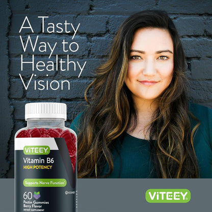 Viteey Vitamin B6 Gummies - 120 Gominolas – El funcionamiento normal del sistema inmunitario. – Image 6