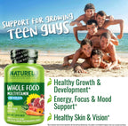 NATURELO Multivitamínico para Adolescentes - Complejo Vitamínico para Chicos - con Extractos Vegetales - No Transgénico - Vegano - 60 Cápsulas