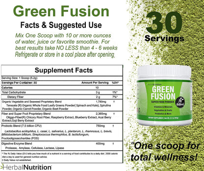 Green Fusion Superfood Powder - Frutas, – Superalimentos marinos: Espirulina, una fuente de proteínas y minerales. – Image 4