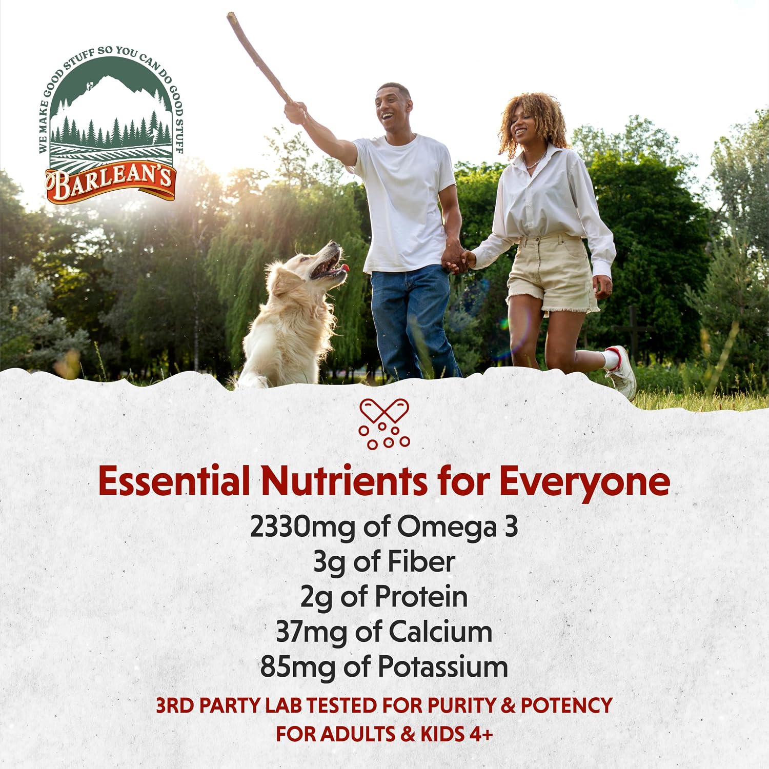 Organic Flax, Chia, and Coconut Seed Blend with 2,330 mg Omega-3 Fatty Acids, Fiber Supplement with Whole Chia Seeds and Ground Flax, 340g