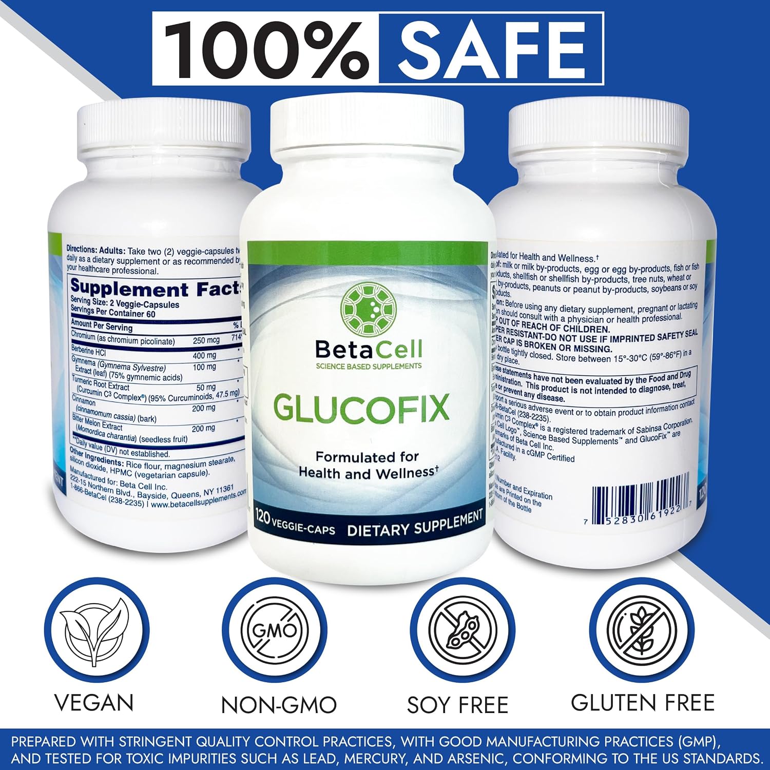 Glucofix – Complemento de Berberina para el Apoyo del Azúcar en Sangre – 120 Cápsulas