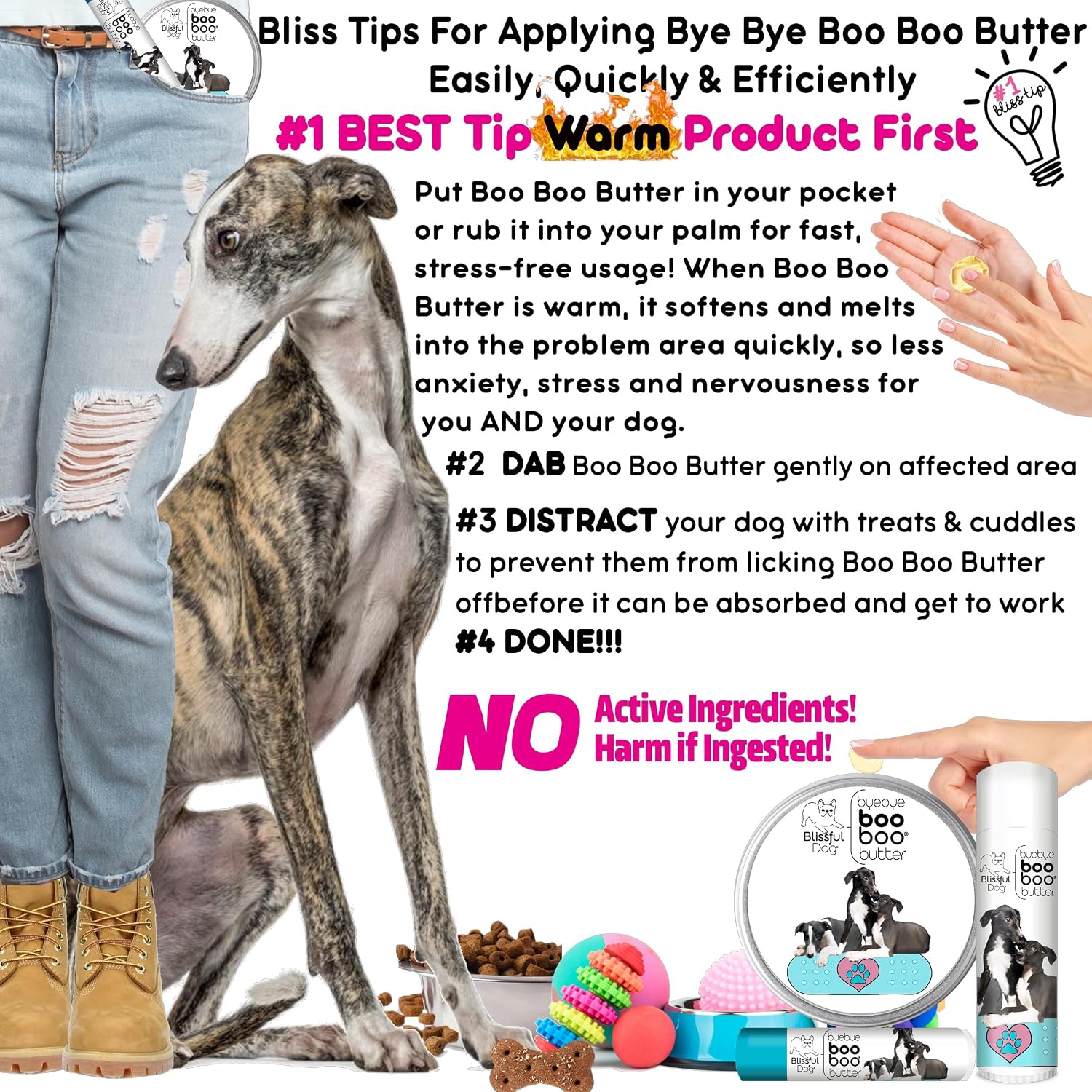 Boo Boo Butter para perros Greyhound – Bálsamo tópico natural, 454 g (16 oz)