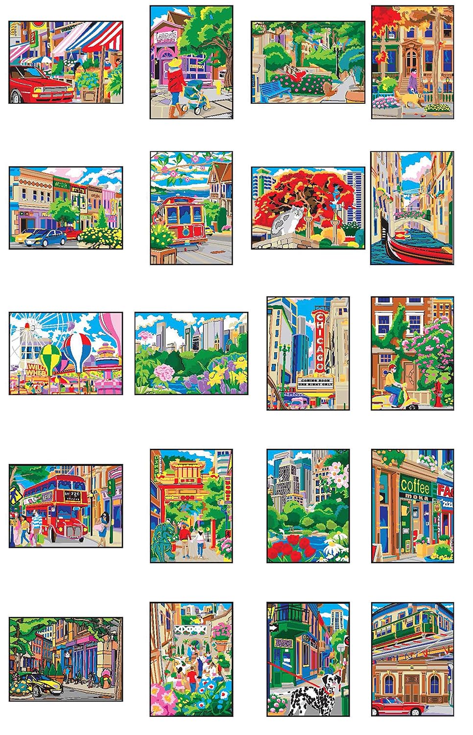 Creative Haven City Sights - Libro de colorear por números