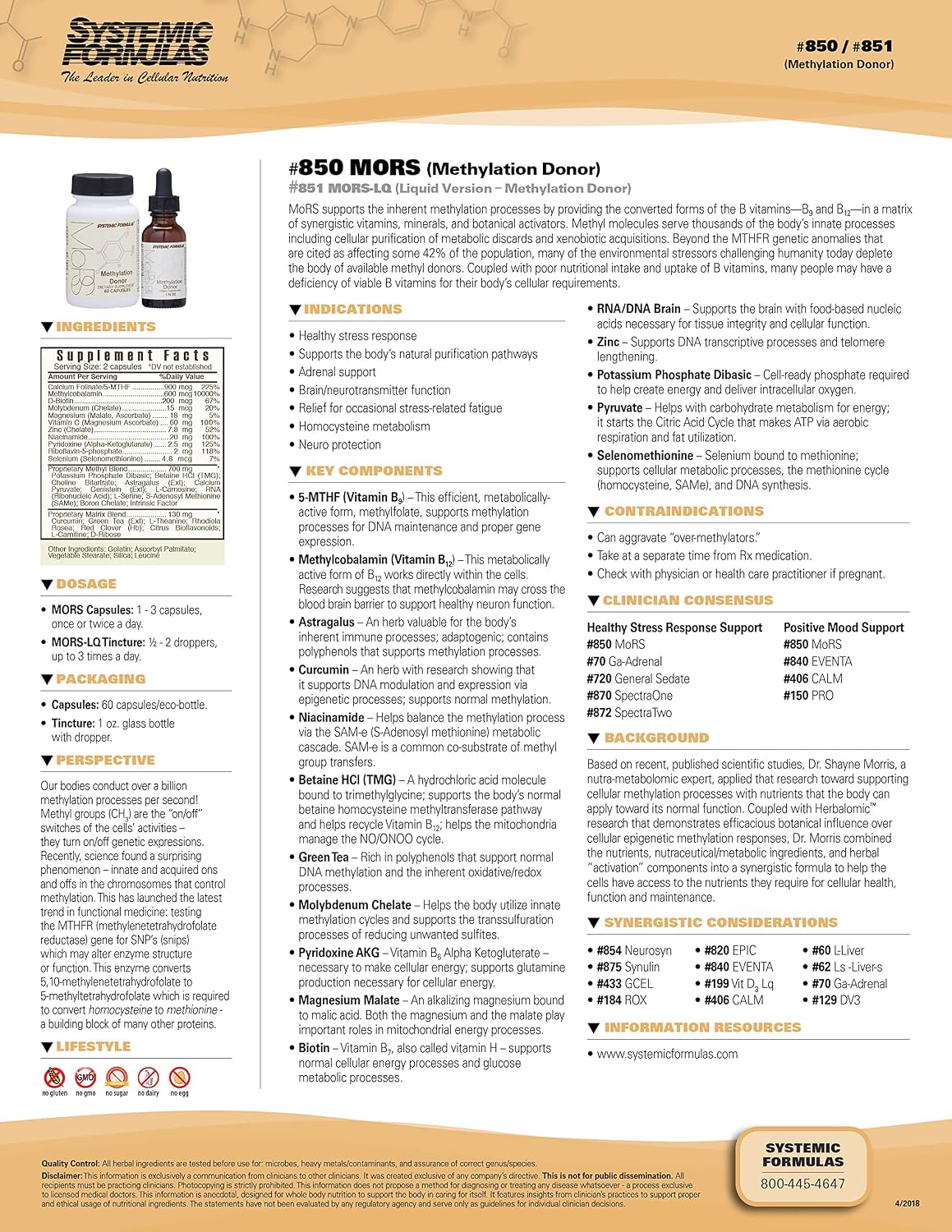 Systemic Formulas MORS LQ - Función Cerebral y Metabolismo de la Homocisteína, 29.6 ml