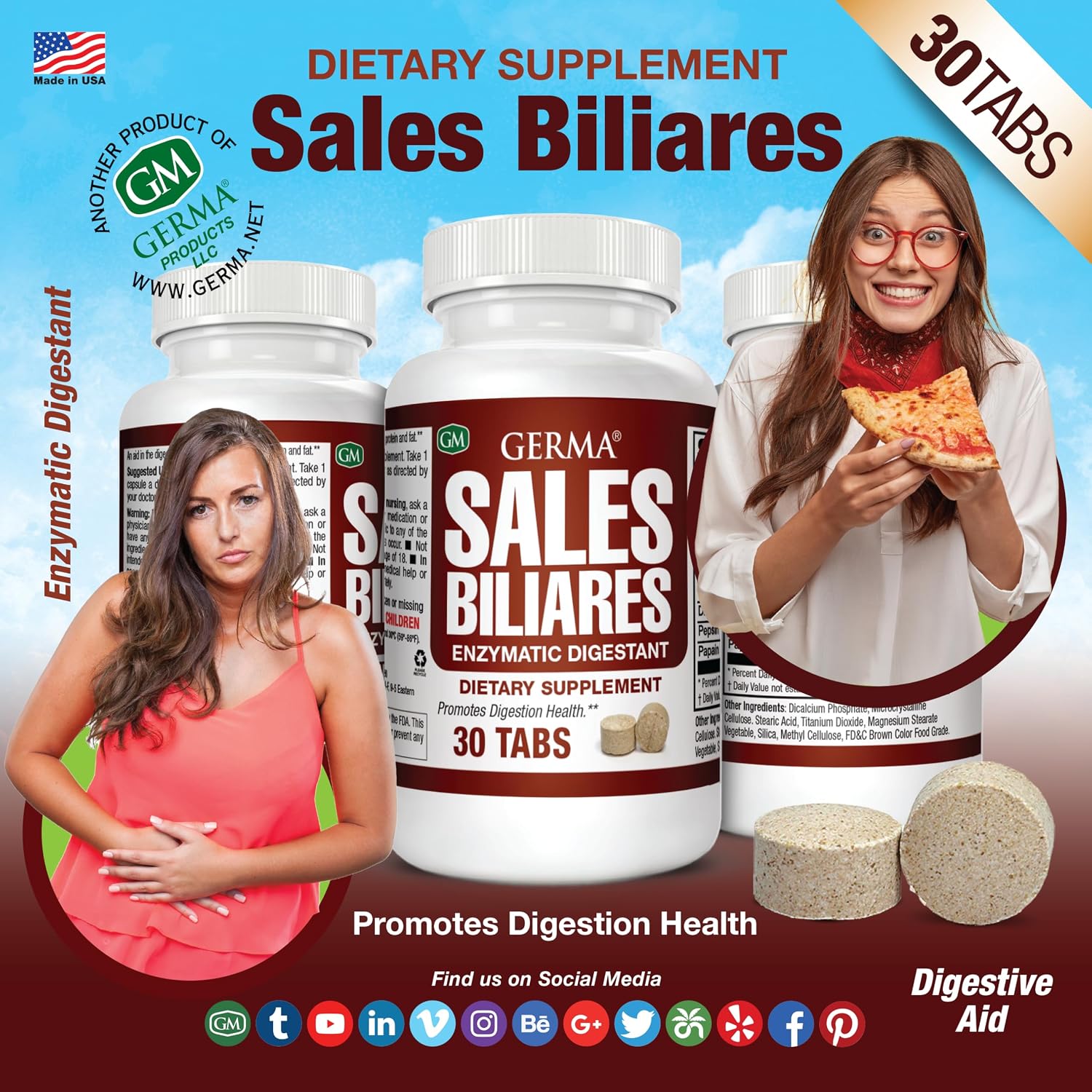 Germa Sales Biliares Suplemento Dietético Natural Ayuda Hígado 30 Comprimidos