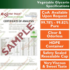Glicerina Vegetal - 1 Pinta (473 ml) - VG de Palma Sostenible RSPO - No GMO - Kosher - Halal - Grado Farmacéutico USP - Envase HDPE con Sello de Seguridad