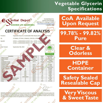 Glicerina Vegetal - 1 Pinta (473 ml) - VG de Palma Sostenible RSPO - No GMO - Kosher - Halal - Grado Farmacéutico USP - – Image 4