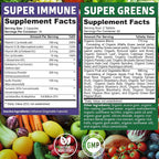 N1N Premium Organic Super Fruits & Veggies + Immune Support - 120 Cápsulas