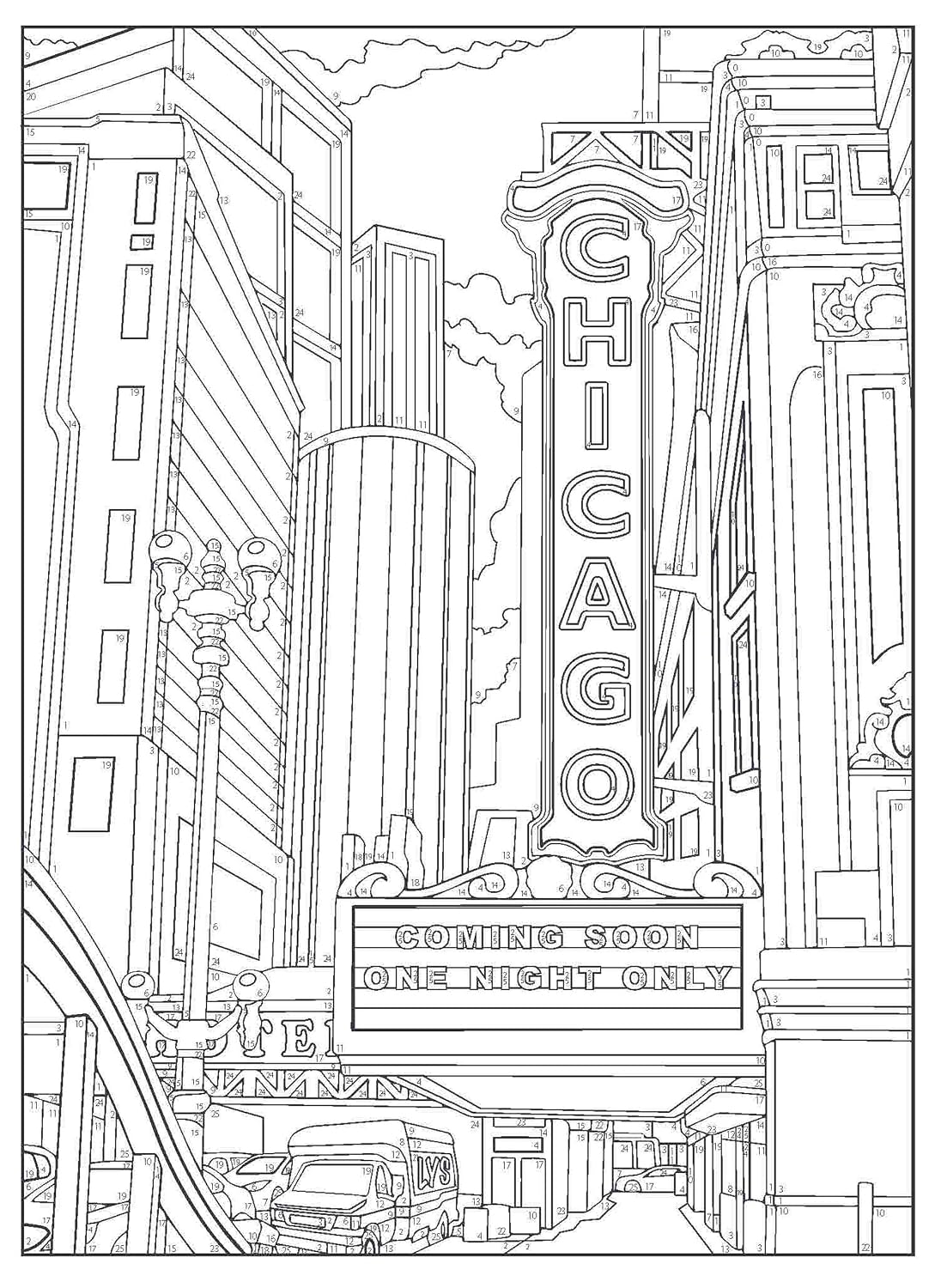 Creative Haven City Sights - Libro de colorear por números
