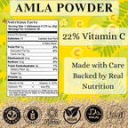 BASIC AYURVEDA Polvo de Amla - 200g (7.05 oz) - 100% Grosella India Natural y Pura