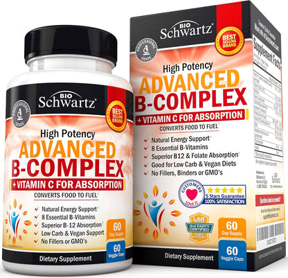 Complejo de Vitaminas B con Vitamina C - con – Personas con dietas veganas o vegetarianas : la vitamina B12 se – Image 1