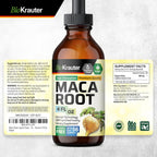 BIO KRAUTER® Maca Root for Women and Men - Vegan Maca Root Liquid Drops 680 mg for Drive & Active Lifestyle Support - 4 Fl.Oz., 56-Day Supply, Non-GMO, Alcohol & Sugar Free Herbal Supplements