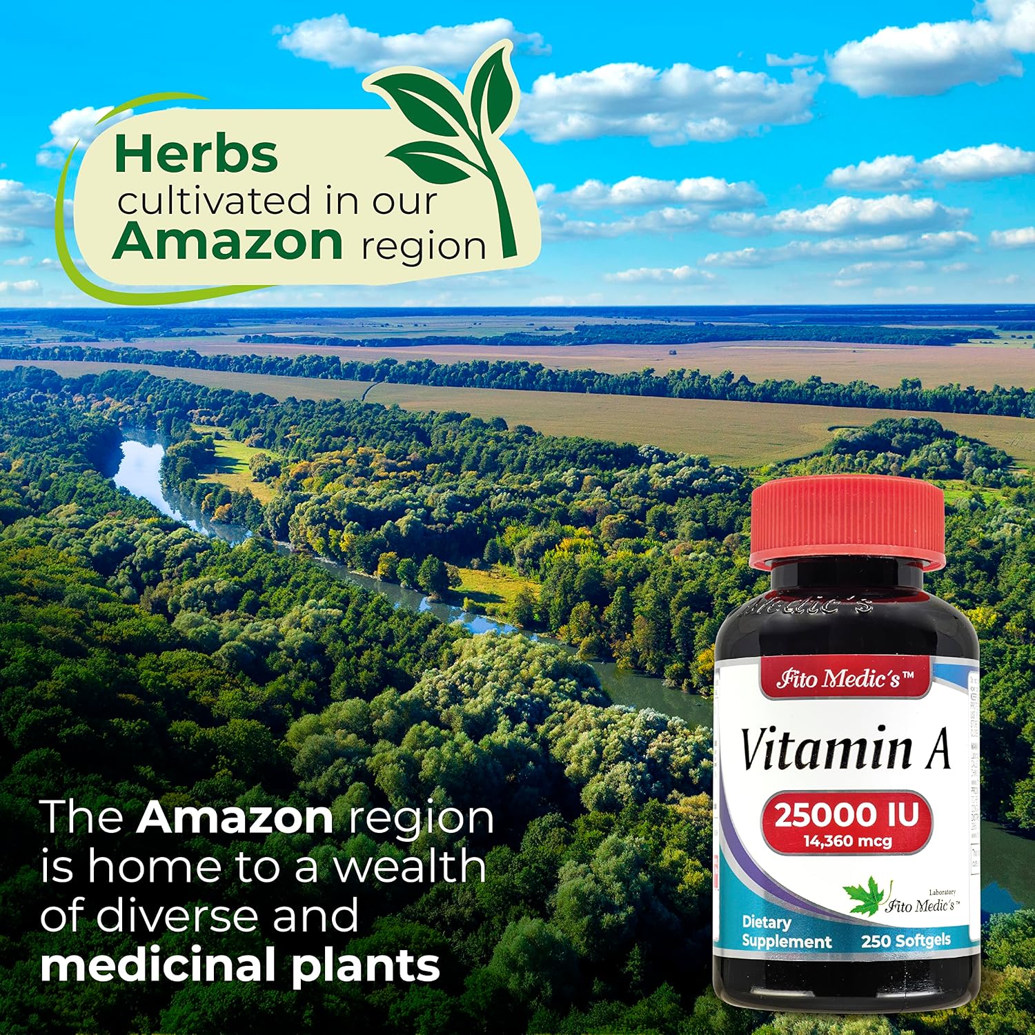 FITO MEDIC'S Lab - Vitamina A 25000 UI, 250 cápsulas blandas