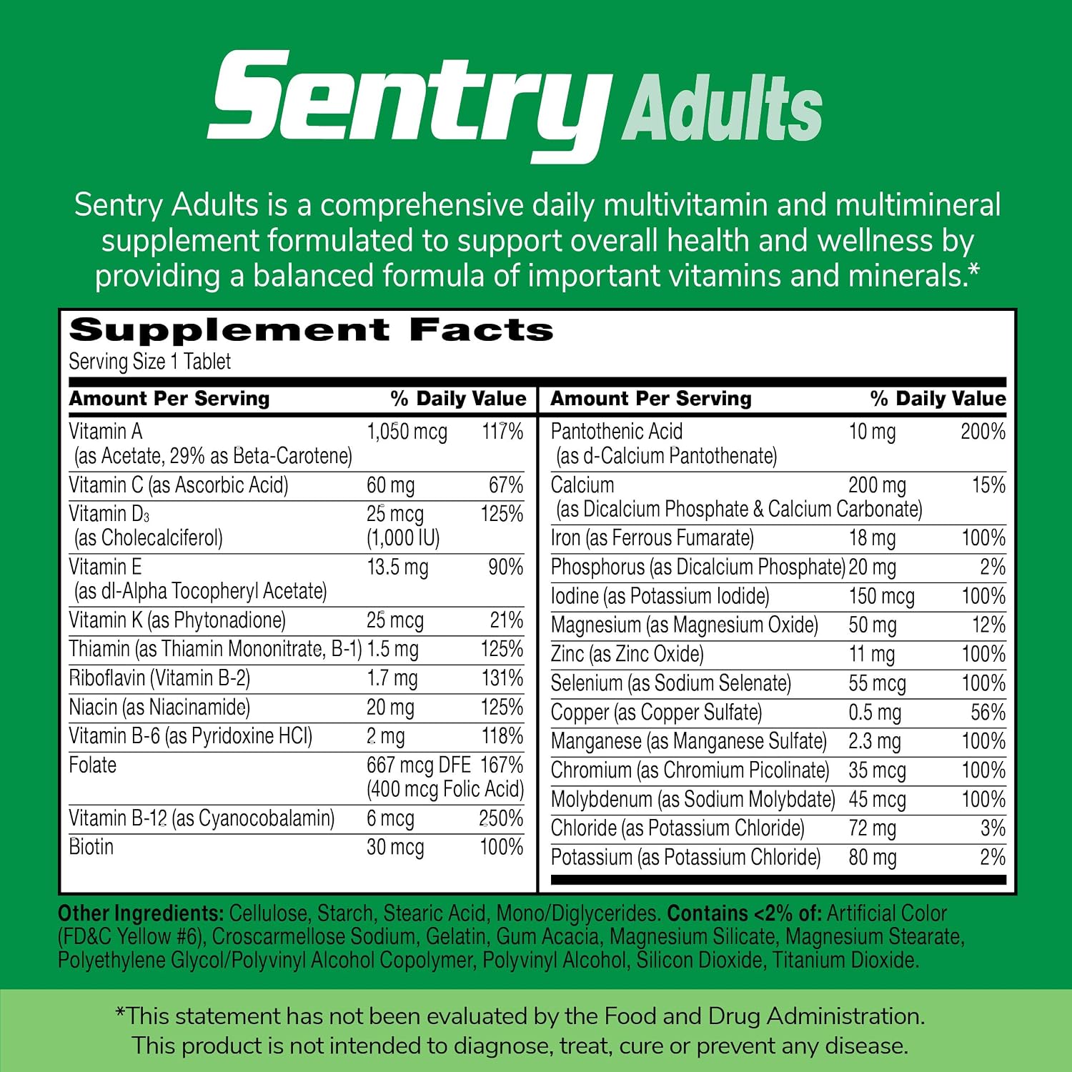 21st Century Sentry Tablets - Complejo Multivitamínico y Mineral, 130 Comprimidos