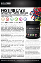 Innotech Nutrition Fasting Days - Mezcla para Ayuno Intermitente con 42 Ingredientes Esenciales y Electrolitos - Limón Té Helado, 360g