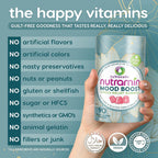 NUTRAMIN Mood Boost Gomitas Multivitamínicas - Deliciosas gomitas antiestrés con magnesio, ashwagandha y vitaminas del grupo B para la calma y el enfoque - Sin azúcar, veganas, sin gluten (90 unidades)