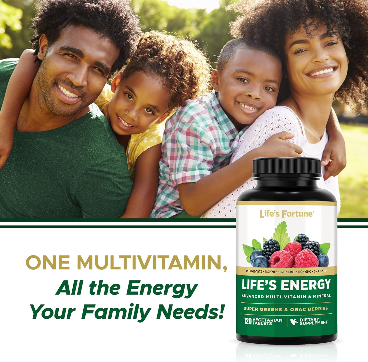 Life's Energy Advanced Daily Multivitamin con Super Greens - 120 Comprimidos