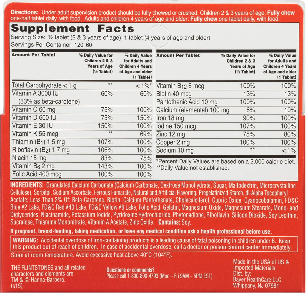 Flintstones Multivitamínico Masticable para Niños - 60 Comprimidos