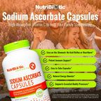 NutriBiotic Ascorbato Sódico Vitamina C Tamponada - 250 Cápsulas