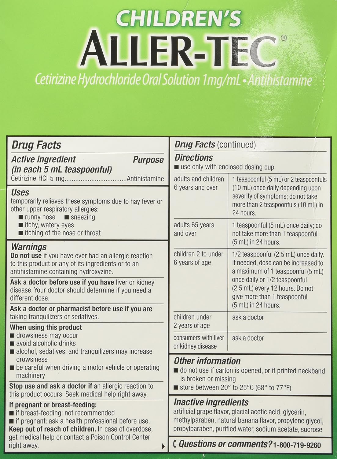 Kirkland Signature Children's Aller-Tec - 16 Oz - 2 Pk