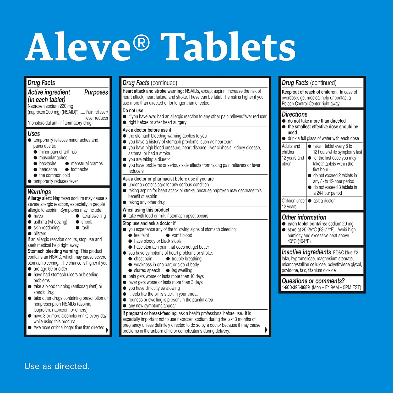 Aleve Naproxeno Sódico 200 Comprimidos (Pack de 2)